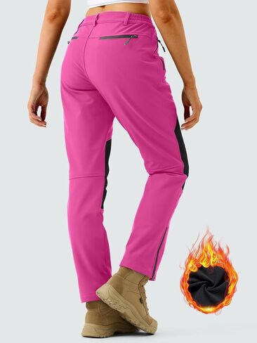 Women's Snow Ski Outdoor Pants Waterproof Softshell Snowboard Pants Hiking Fleece Lined Zipper Bottom Leg in Saudi Arabia