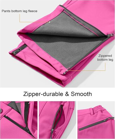 Women's Snow Ski Outdoor Pants Waterproof Softshell Snowboard Pants Hiking Fleece Lined Zipper Bottom Leg in Saudi Arabia