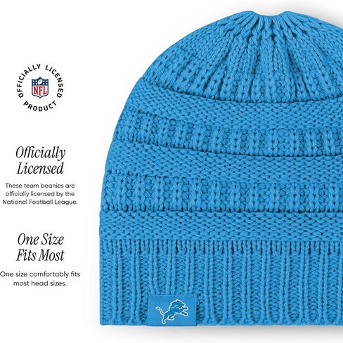 FOCO Women's NFL Team Logo Solid Ponytail Beanie Hat in Saudi Arabia