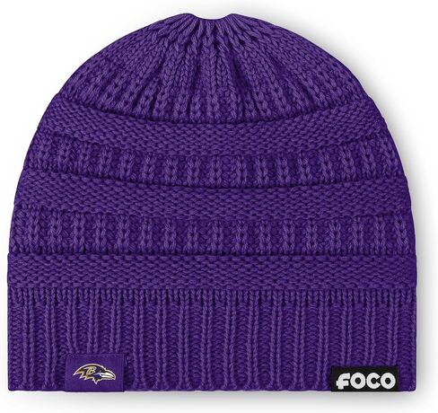 FOCO Women's NFL Team Logo Solid Ponytail Beanie Hat in Saudi Arabia
