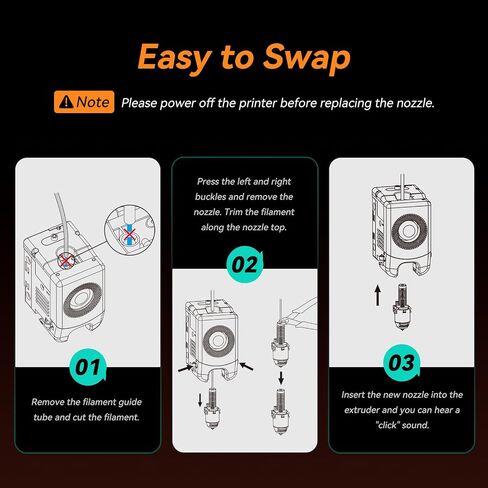 مجموعة فوهة Flashforge للطابعة ثلاثية الأبعاد Adventurer 5M، سرعة عالية 280 درجة مئوية وفوهة سريعة التحرير (0.4 مم - 280 درجة مئوية) in Saudi Arabia