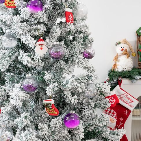 16PCS Clear Pink Christmas Balls Ornaments, 3.15 inch Shatterproof Christmas Balls with Filler, Christmas Decorative Hanging Ornaments Set for Xmas Tree/Party/Holiday (Pink) in Saudi Arabia