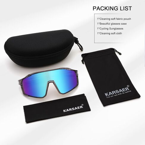 نظارات شمسية رياضية من Karsaer Vision للرجال والنساء للشباب نظارات كبيرة الحجم لركوب الدراجات والجري والبيسبول in Kuwait
