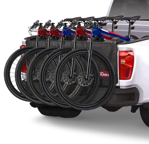 وسادات الدراجة ذات الباب الخلفي شديدة القوة - وسادة حماية حامل حامل الدراجة عالية الجودة لشاحنة كاملة الحجم - حامل الدراجة الجبلية - حامل دراجة - عالمي، لأي شاحنة بحجم - يحمل ما يصل إلى 5 دراجات in Kuwait