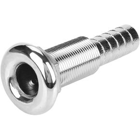 Boat Threaded Fitting, Stainless Steel Straight Thru-Hull Valve Fitting Barbed for 3/4 Inch Interior Diameter Hose