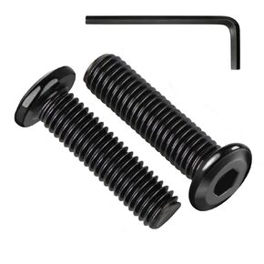 M6-1 x 25mm 50Pcs Flat Head Hex Socket Cap Screws Bolts,304 Stainless Steel 18-8 Bolts,Full Thread,M6 Bolts,Furniture,Bed,Chair Repairs,Black Zinc Plated(with Hex Spanner)