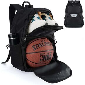 Soccer & Basketball Sports Bag with Ball Pump - Basketball Backpack with Separate Ball & Shoes Holder Compartment, Soccer Basketball Football & Volleyball Bag with Large Capacity