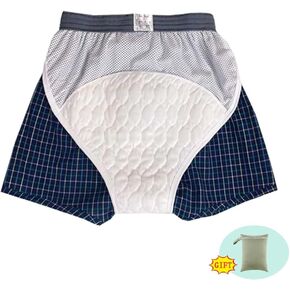 Leak-Proof Shorts with Enlarged Diaper for Incontinence,Breathable Layer,Reusable&Washable,Leakproof Panties for Men,Protection for Special Needs Bariatric Patients Or Bedwetting Old Seniors