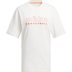 adidas Women's Select Basketball T-Shirt, Cloud White/Solar Red