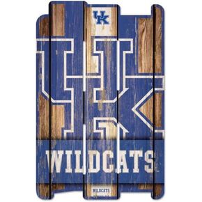 Wincraft NCAA University of Kentucky Wood Fence Sign, Black