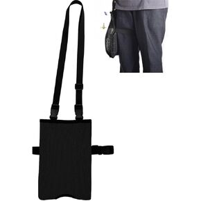 DOERDO Catheter Bag Cover, Nylon Urine Storage Container Bags Portable Bile Drainage Bag for Standard 2000ml Urine Bags, Black