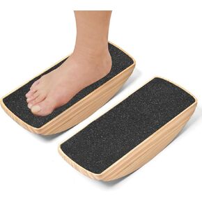 Standing Desk Anti Fatigue Mat Balance Board, Exercise Wooden Wobble Board Stability Rocker Perfect for Office, Workstation, Home, Gym, Kitchen (Split)