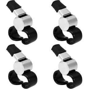 4 Pcs Finger Grip Whistle Sporting Finger Grip Referee Official Hockey Referee Whistle Football Soccer Hand Held Whistle Metallic Loud Sports Whistle