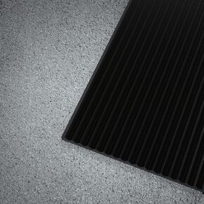 Workforce Vinyl Corrugated V-Groove Industrial Runner Matting Roll, 36 in. x 20 ft, Black