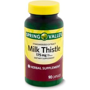 Spring Health Valley Milk Thistle Twin Pack 175mg, 180 Count Total + Your Vitamin Guide