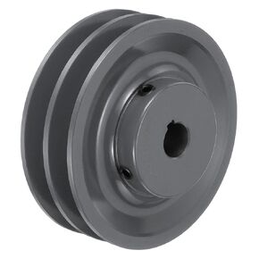uxcell 2AK44-5/8 V-Belt Sheave 5/8 "Bore 4.25" OD Double Groove Web Sheave بالملل إلى الحجم، حديد الزهر، قسم الحزام لـ 4L أو حزام