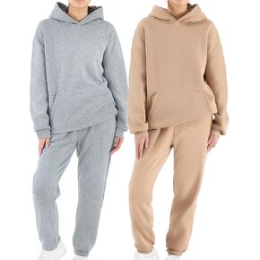 Taiyin 2 Pack Women's Outfits Lounge Hoodie Sweatsuit Sets Oversized Sweatshirt Jogger Sweatpants Tracksuit