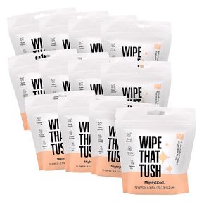 مناديل Wipe That Tush للسفر القابلة للتنظيف مغلفة بشكل فردي (10 قطع (عبوة من 12 قطعة))