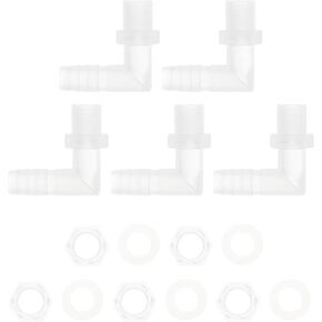 خرطوم بلاستيكي بارب المناسب 3/8 "خرطوم ID G1/4 ذكر NPT الكوع بارب موصل PP 1 Set