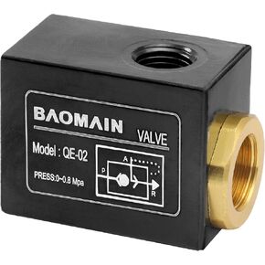 Baomain Pneumatic One Way Quick Exhaust Valve QE-02 1/4PT Inlet Port