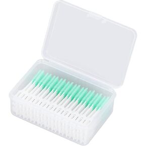 Brace Interdental Brush, Dental Floss Toothpick er Soft Portable Massage Oral Care Plaque Removal 160pcs for Children for Travel(Green)