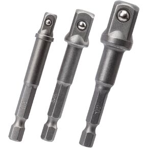 OIIKI 8 Pack 1/4 inch Square Socket Adapter Bit Set, Impact Driver Power Bits for Automotive DIY-1/4 Hex Shank