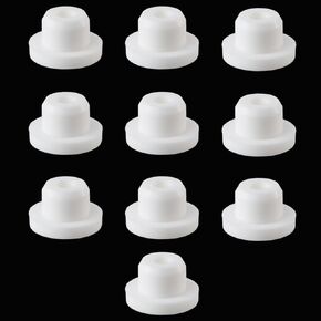 10-Pack Silicone Hole Plug - Bathtub Jet Covers, Waterproof Plugs (0.59"/15mm), White Snap-in Locking Hole Plugs for Kitchen, Bulkheads, Bottles, Pipes, and Flower Pots
