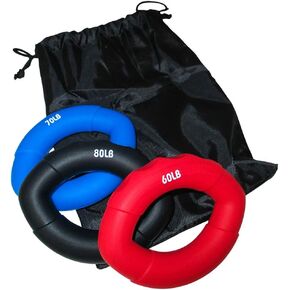 Hand Grip Strengthener Foremarm Exerciser Set with Carry Bag by Trademark Innovations