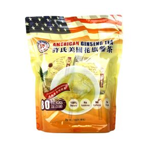 Hsu's Ginseng SKU 1024 | American Ginseng Tea, Economy 80 ct | Cultivated American Ginseng from Marathon County, Wisconsin USA | 许氏花旗参 | 80 ct Economy Bag, 西洋参