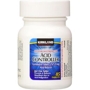 Kirkland Signature Maximum Strength Acid Controller, Famotidine Tablets USP, 20 mg, 85-Count (Pack of 2)