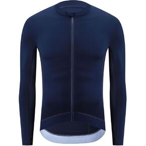 RideYouLai Cycling Jersey Men Long Sleeve Full Zip Bike Jersey Reflective with 4 Pocket