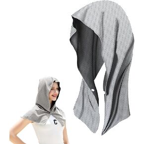 Cooling Hoodie Towels, Men Women Quick & Absorbent Drying Sweat Towel Wraps for Neck and Face Soft Breathable Cold Towel for Hot Weather