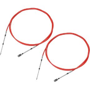 ACROPIX Universal 600cm 20FT 33C/3300 Marine Boat Throttle Shift Control Cable Red with Fastening Head for Yamaha Outboard Engine - Pack of 2
