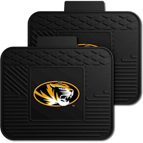 FANMATS 12290 NCAA Missouri Tigers Back Row Utility Car Mats - 2 Piece Set, 14in. x 17in., All Weather Protection, Universal Fit, Deep Resevoir Design, Molded Team Logo
