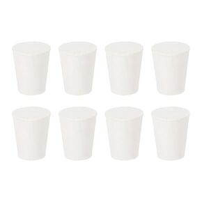 uxcell 8Pcs Solid Rubber Stoppers, White 3# Tapered Lab Plugs Lab Seal Tube Stopper Plug for Industry and Laboratories, 23x17x26mm
