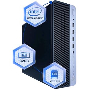 HP ProDesk 600G4 Desktop Computer | Hexa Core Intel i5 (3.2) | 32GB DDR4 RAM | 1TB SSD Solid State | Windows 11 Professional | Home or Office PC (Renewed)