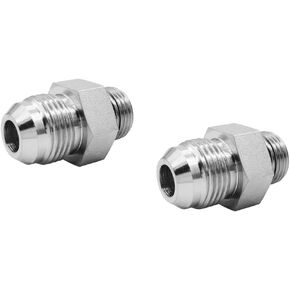 (2-PACK) 6400-10-08-O Hydraulic Hose Adapter Fitting 5/8" Male JIC 37° Flare (7/8"-14UNF) × 1/2" Male O-Ring Boss (3/4"-16UNF) SAE Straight Pipe Joints Tube Connector Carbon Steel