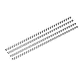 uxcell 4 Pcs Linear Motion Rod Shaft Guide 6mm x 250mm (0.236" x 9.84") Case Hardened Steel Chrome Plated, Metric Linear Rail Rod for 3D Printer, CNC Machine
