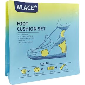 Foot Cushion 21pcs Set for Shoes Too Big, Anti Slip Heel Pads for Women Shoes, Heel Grips & Shoe Inserts for Heel Protectors, Blister Cushions for Blister Prevention & Pain Relief, Portable Shoehorn