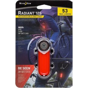 مصباح الدراجة Nite Ize Radiant 125 القابل لإعادة الشحن، ضوء رؤية الدراجة 53 لومن، مصابيح LED حمراء in Kuwait