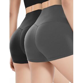 Spandex Shorts for Women High Waisted Yoga Booty Shorts Workout Biker Exercise Lounge Wear Home Cheerleader Dance Volleyball Outfits Safety Shorts for Under Dresses Skirt 2.5 3 Inch Pants 2 Packs Grey