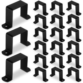 20 Pcs Square Tube Clamp Powder Coated Pipe Strap U Shaped Bracket Clamp Heavy Duty 2mm Square Tube Strap Clam (1x1")