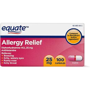 Equate Allergy Relief Diphenhydramine HCI, 25mg (2)