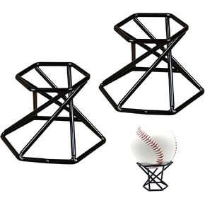 Baseball Holder for Balls, Premium Metal Baseball Stand Holder, Tennis Ball Holder, Sport Ball Display Rack, Small Ball Stand, Ball Display Holder for Storage and Displaying (Black)