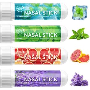 Nasal Inhaler Stick,On-The-Go,Portable,4 Pack Vapor Inhaler,Sinus & Congestion Relief, Daily Relaxation, Stress Relief,Natural Sinus Inhaler Nasal Sticks - Portable Nasal Inhaler for Adults