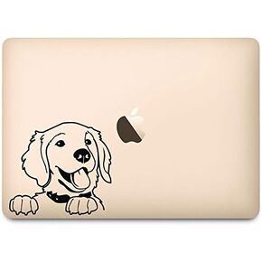 Black Prince the Golden Retriever Decal for 12" Laptop