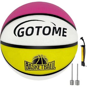 Indoor Outdoor Basketball, Youth Basketball Size 5(27.5''), Adult Basketball Size 7(29.5''), Leather/Rubber Basketballs,Basketball for Backyard Park Pool Play Games/Practice Basketball Basic Skills