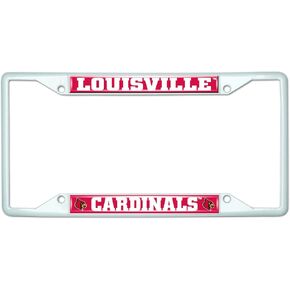 FANMATS 43509 University of Louisville Cardinals License Plate Frame - White – Easy Installation on Truck, SUV, Car - Ideal Gift for Die Hard NCAA Fan