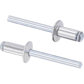 uxcell Blind Rivets, Aluminum Pull Rivets Core Decoration Rivets 6mm Diameter 12mm Grip Length Silver Tone, 25pcs