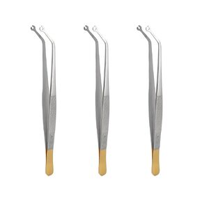 Corn Suture Tweezers Angular Set of 3 Easy Suturing Forceps Curved Surgical Forceps Pliers ARTMAN Brand
